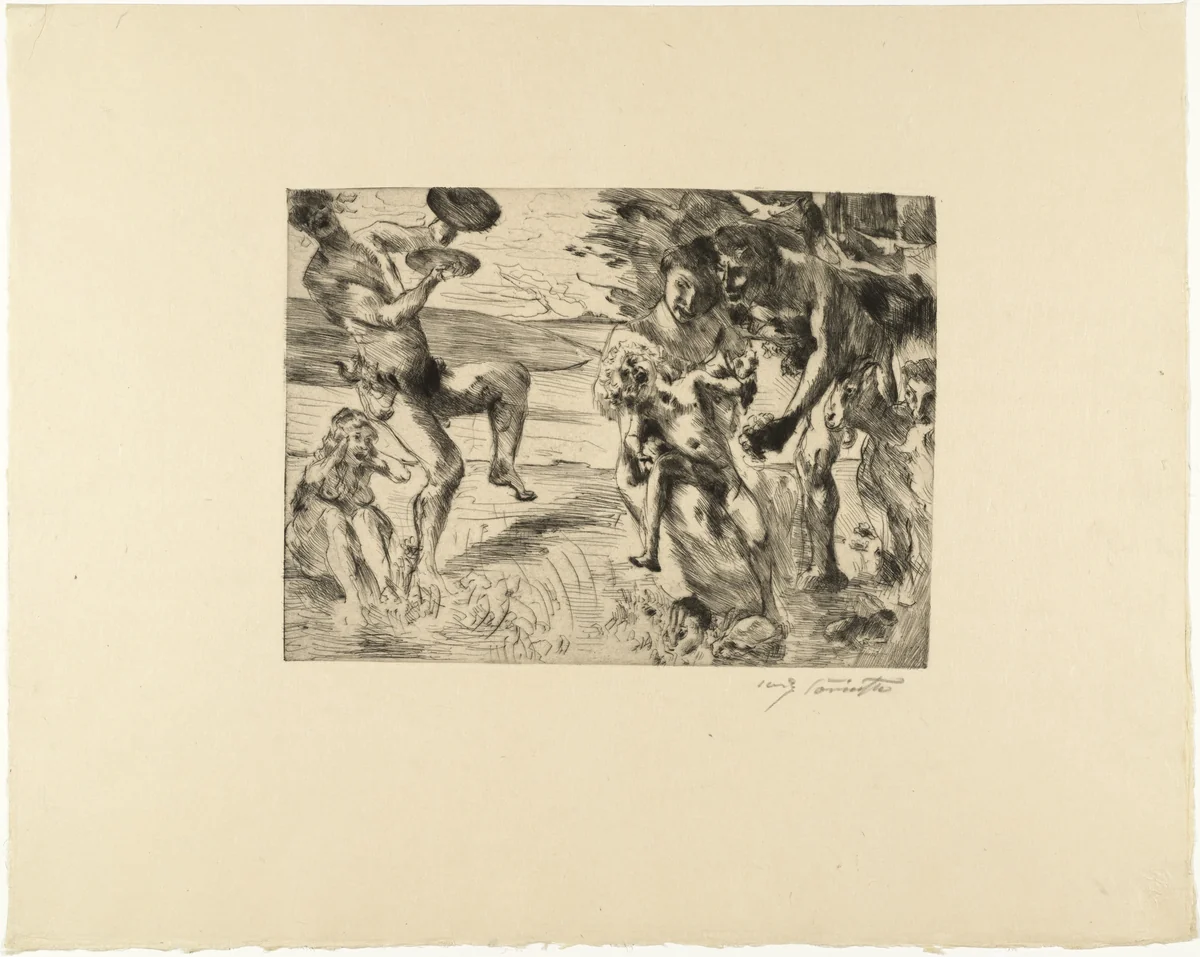 The Childhood of Zeus (Die Jugend des Zeus) from Classical Legends (Antike Legenden) by Lovis Corinth, print, 1919