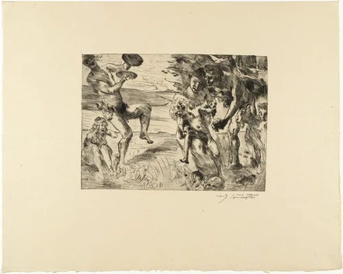 The Childhood of Zeus (Die Jugend des Zeus) from Classical Legends (Antike Legenden) by Lovis Corinth, print, 1919