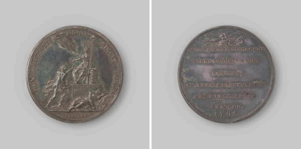 Voorstel tot ontbinding van de gewapende genootschappen in Nederland by Johannes Michiel Lageman, metalwork, 1786