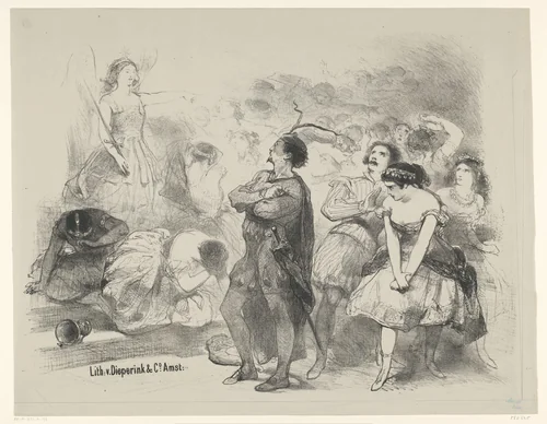 Scène uit ballet Astaroth by Charles Rochussen, print, 1865-1868