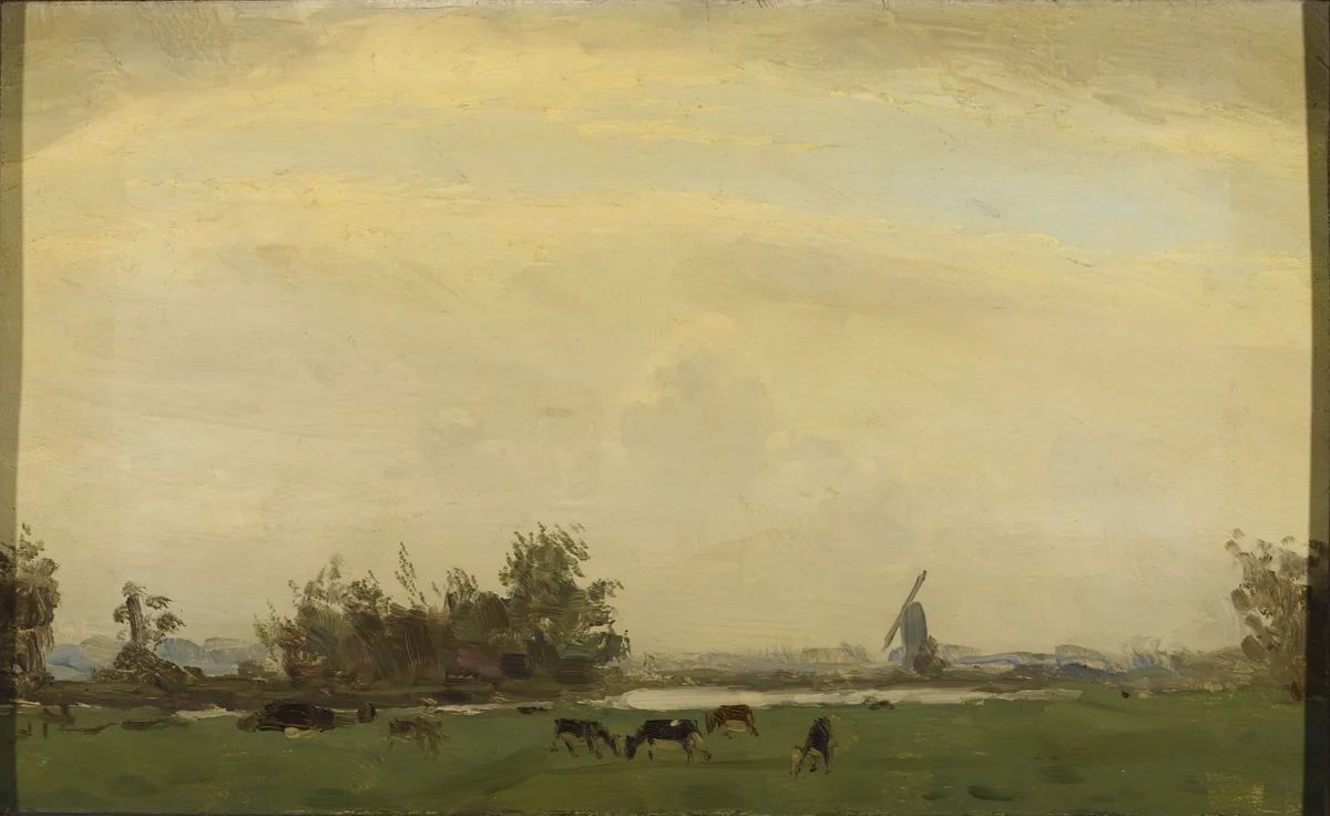 Meadow Landscape on the Spaarne by Gerrit Willem Dijsselhof, painting, 1890-1919