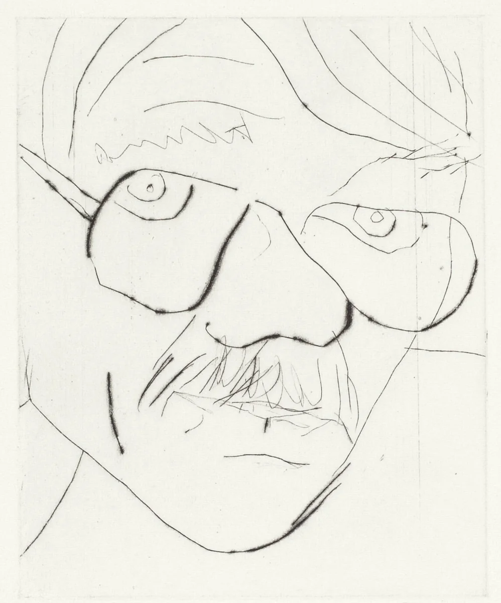 Self-Portrait by Richard Diebenkorn, print, 1980