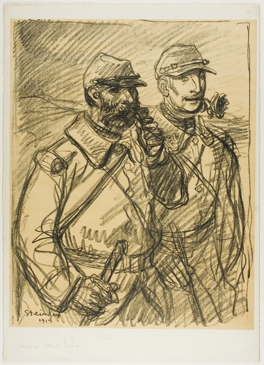 Two Soldiers by Théophile Alexandre Steinlen, print, 1915