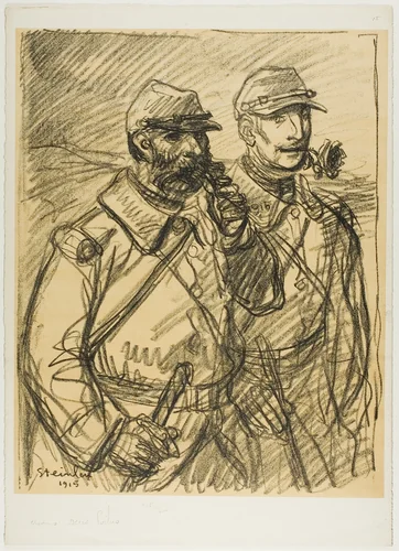 Two Soldiers by Théophile Alexandre Steinlen, print, 1915