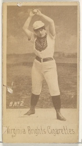 Card 2, from the Girl Baseball Players series (N48, Type 1) for Virginia Brights Cigarettes by Allen & Ginter, photograph, 1886-1888