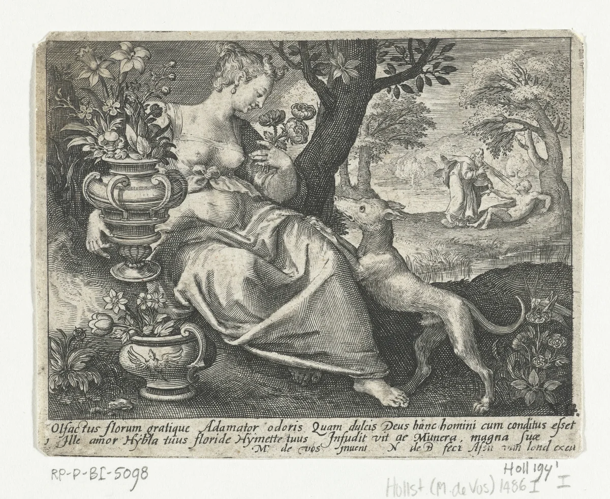Zintuig reuk by Unknown, print, 1581-1656