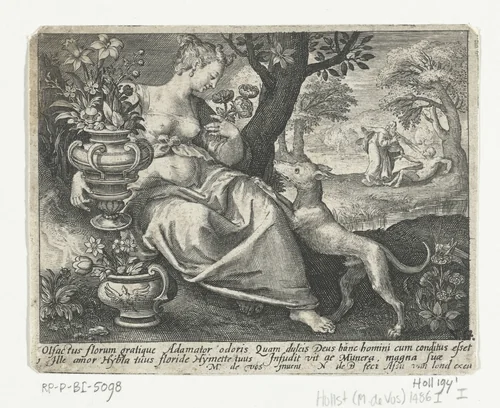 Zintuig reuk by Unknown, print, 1581-1656