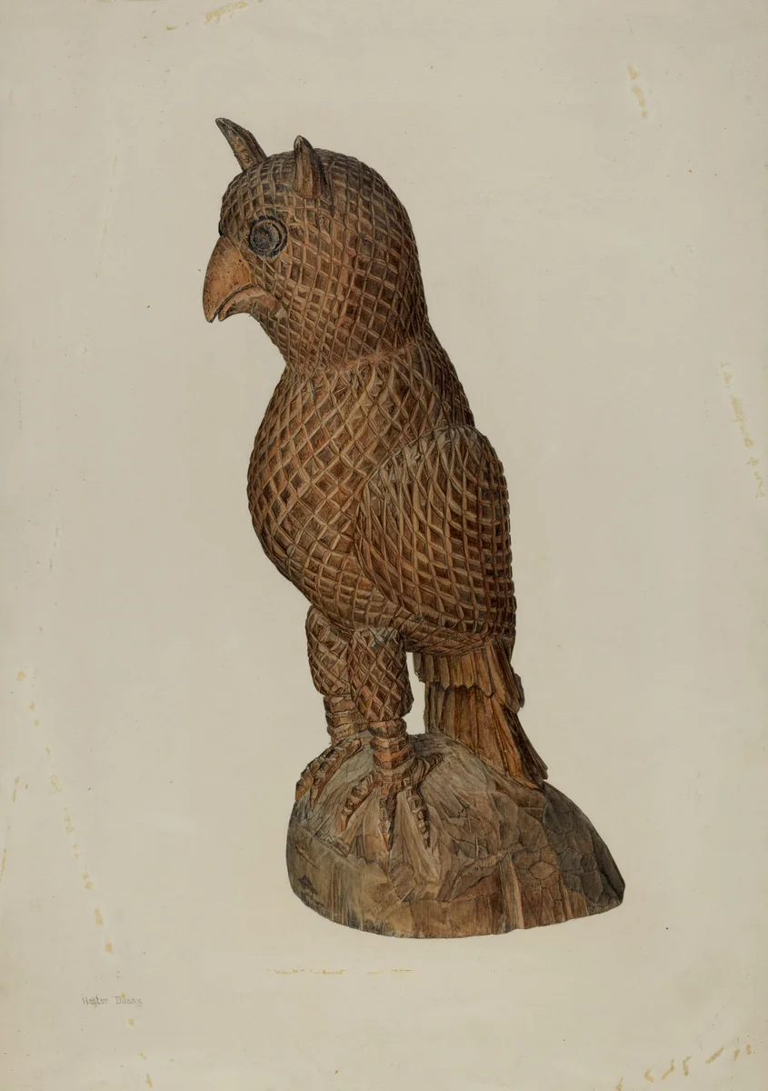 Owl by Hester Duany, index of american design, 1942