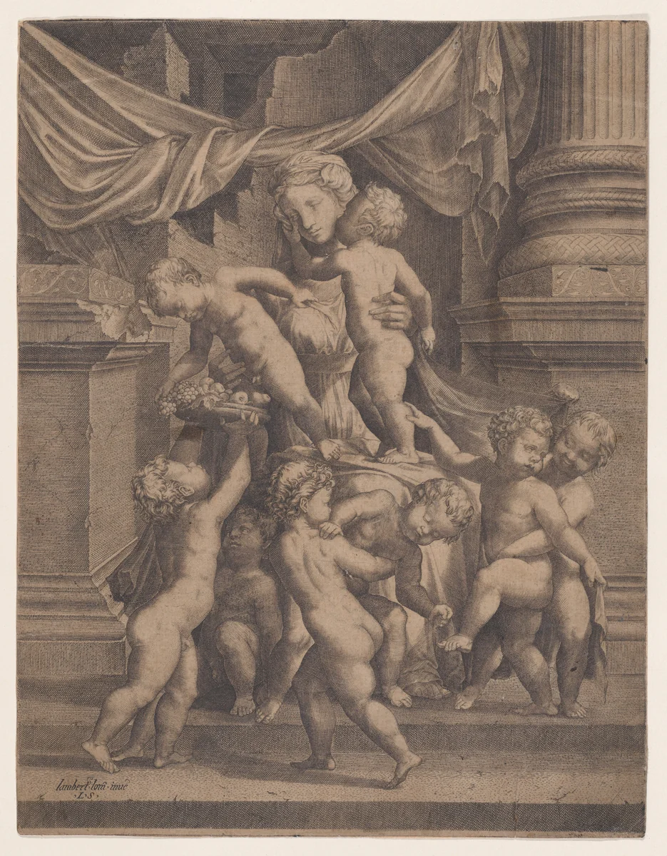 Charity by Lambert Suavius, print, 1530-1576