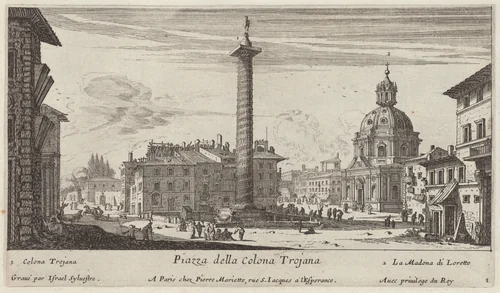 Piazza della Colona Trojana by Israël Silvestre, print, 1640-1660