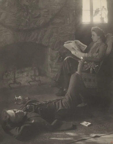 Edward and Clara Steichen on the Honeymoon, Newark, Ohio by Clarence H. White, photograph, 1903