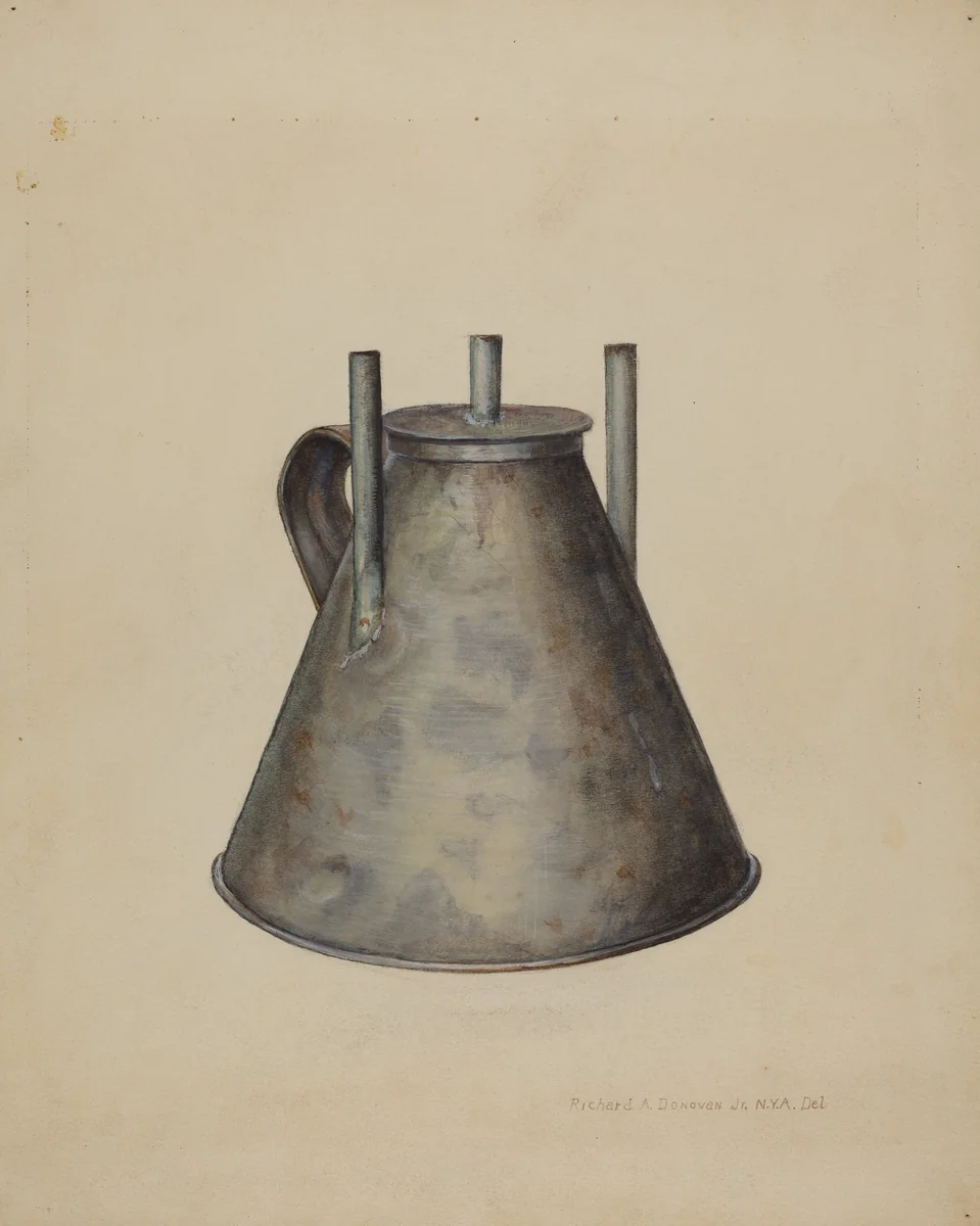 Whale Oil Lamp by Richard Donovan, index of american design, 1942