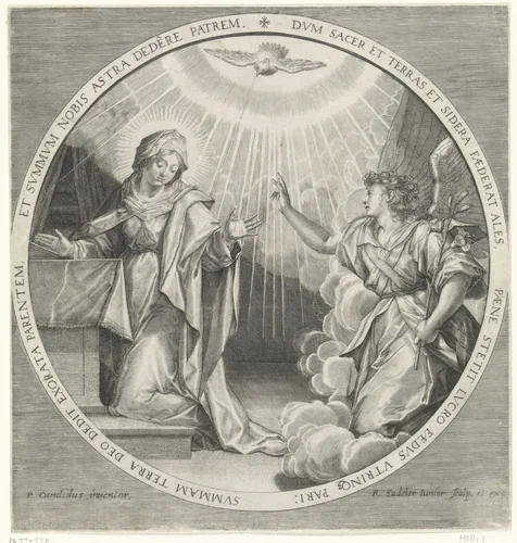 Annunciatie by Unknown, print, 1594-1632
