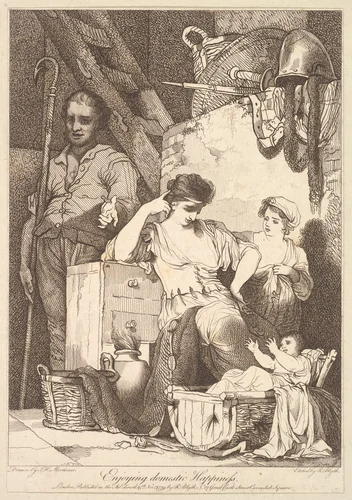 Enjoying Domestic Happiness, from "Banditti Variously Employed" by Robert Blyth, print, 1779