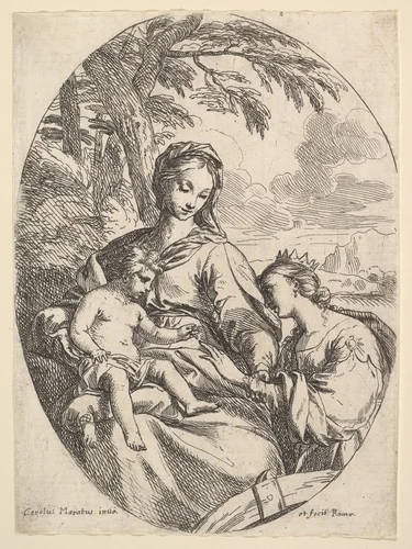 The Marriage of St. Catherine by Carlo Maratti, print, 1625-1713