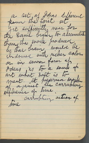 Sketchbook, page 037: Notes by Maurice Prendergast, book, 1905-1910