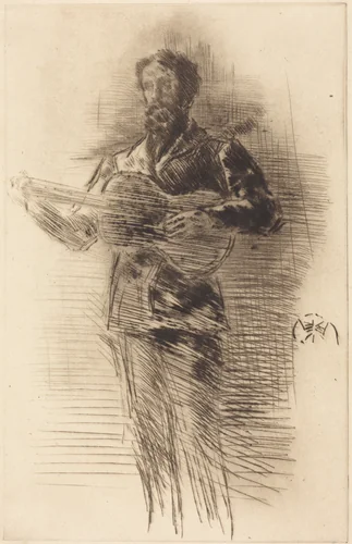 The Guitar Player by James McNeill Whistler, print, 1875
