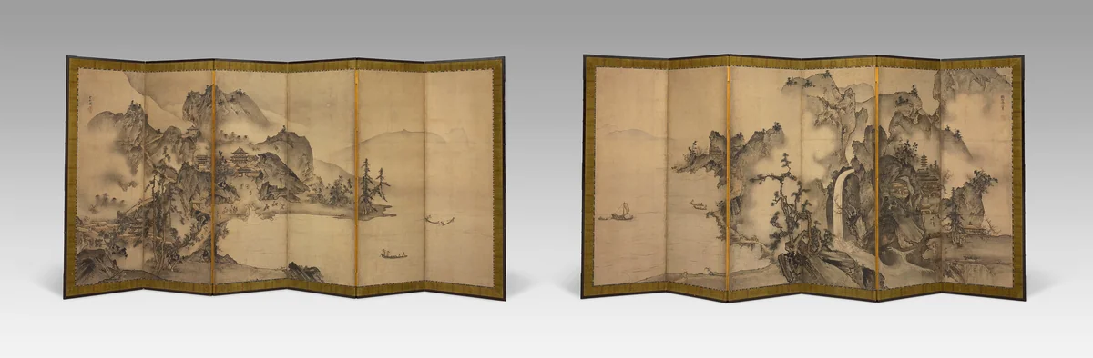 Landscape of the Four Seasons by Sesson Shukei, other, 1501-1600