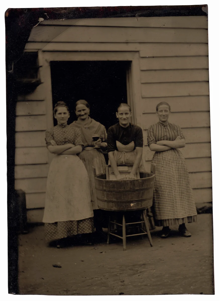 Portrait of Four Washwomen by American 19th Century, photograph, 1840-1899