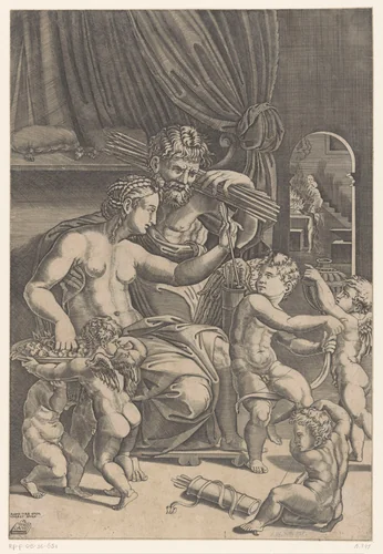 Venus en Vulcanus by Unknown, print, 1530