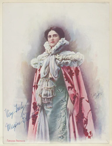 Maxine Elliott, from the Actresses series (T1), distributed by the American Tobacco Co. to promote Turkish Trophies Cigarettes by Frederick Moladore Spiegle, print, 1900