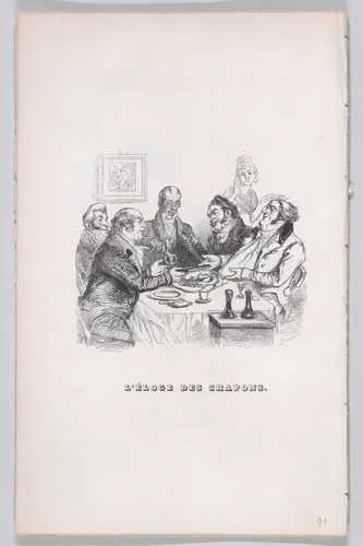 Praise of Chicken, from "The Complete Works of Béranger" by J. J. Grandville, print, 1836