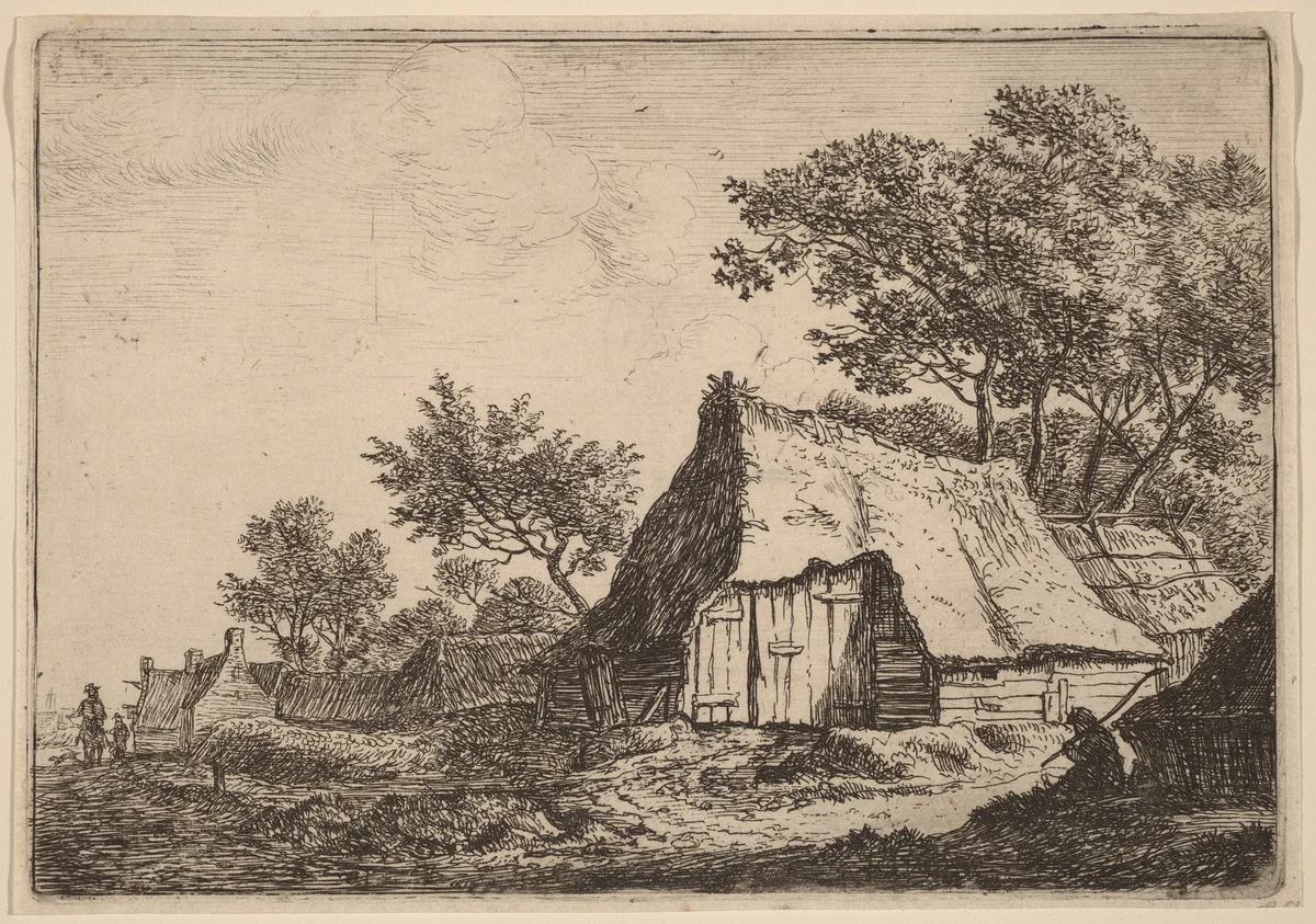 The Small Hamlet by Anthonie Waterloo, print, 1609-1690