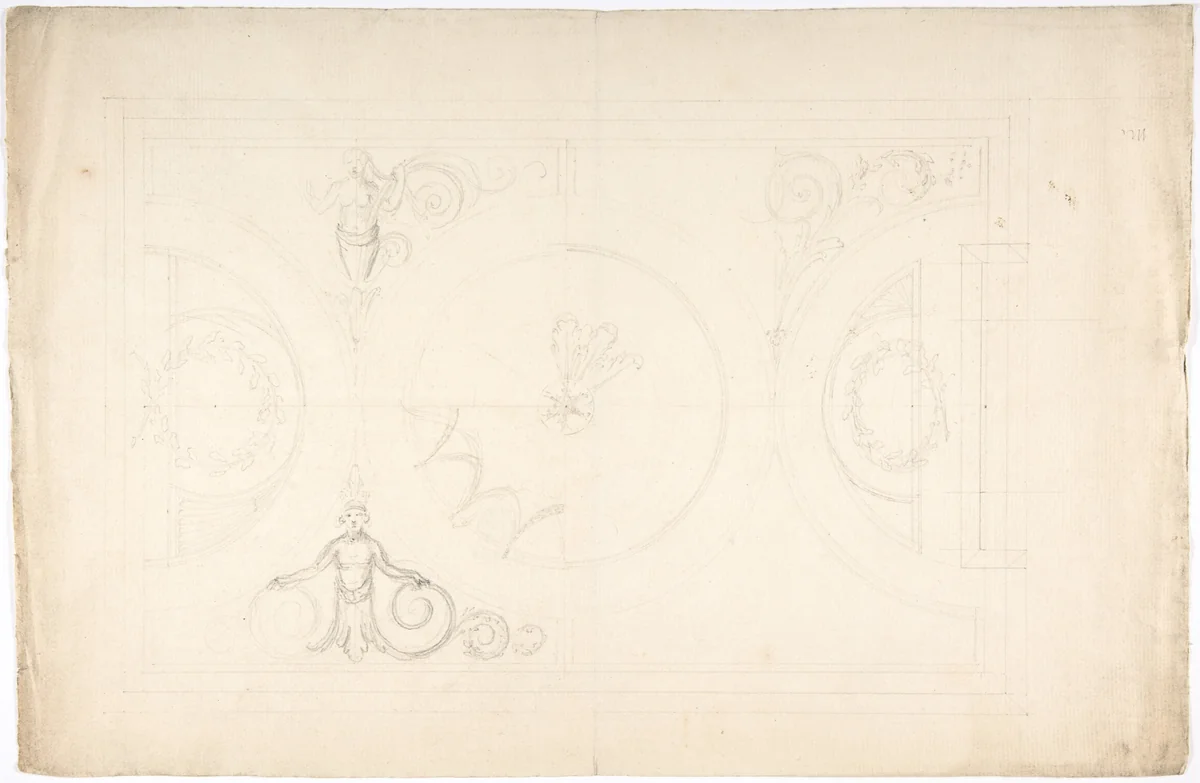 Design for a Ceiling by anonymous, drawing, 1700-1800