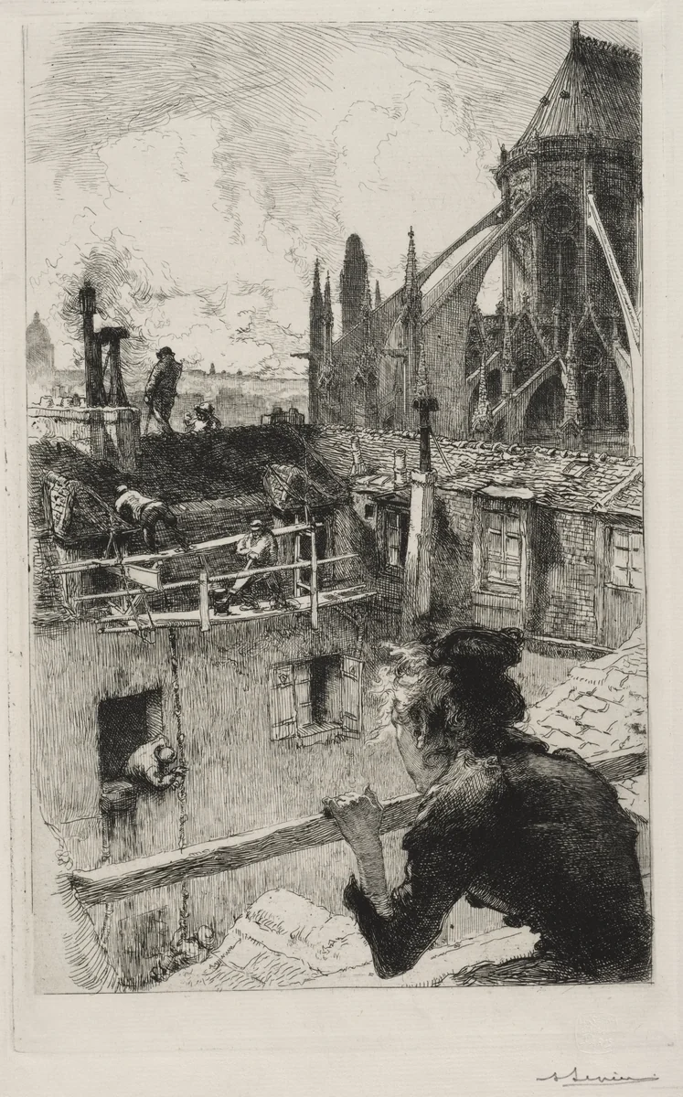 Sur les Toits pres Notre Dame by Auguste Louis Lepère, print, 1893