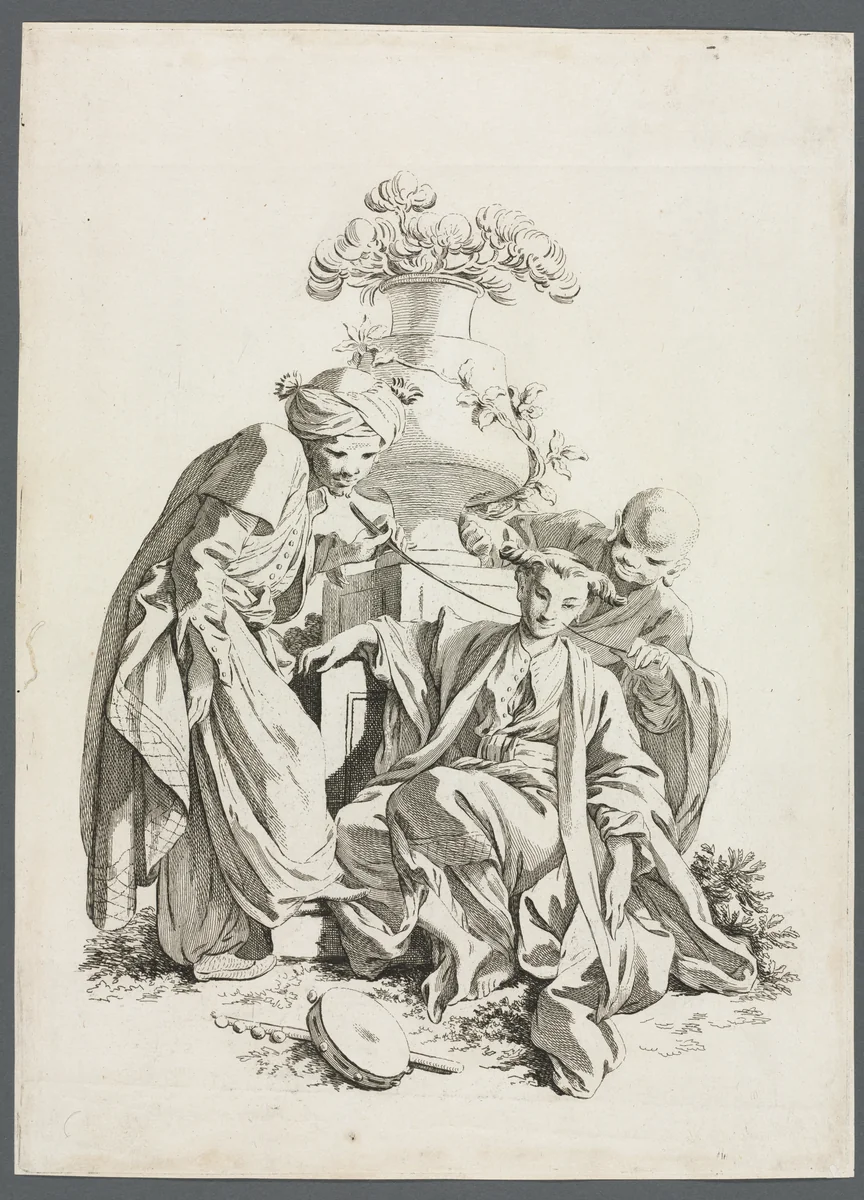 The Senses: Touch (after Boucher) by Gabriel Huquier, print, 1730-1770