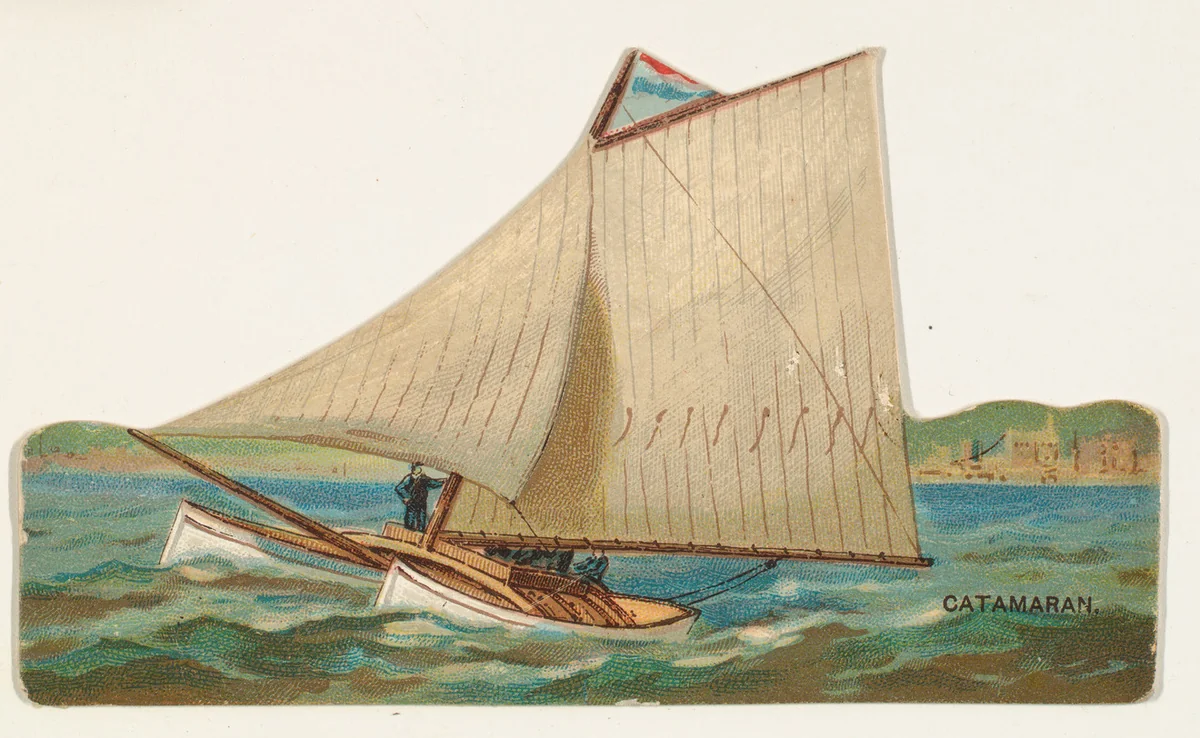 Catamaran, from the Types of Vessels series (N139) issued by Duke Sons & Co. to promote Honest Long Cut Tobacco by W. Duke, Sons & Co., print, 1889