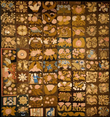 Embroidered Carpet by Zeruah H. Guernsey Caswell, artwork, 1832-1835