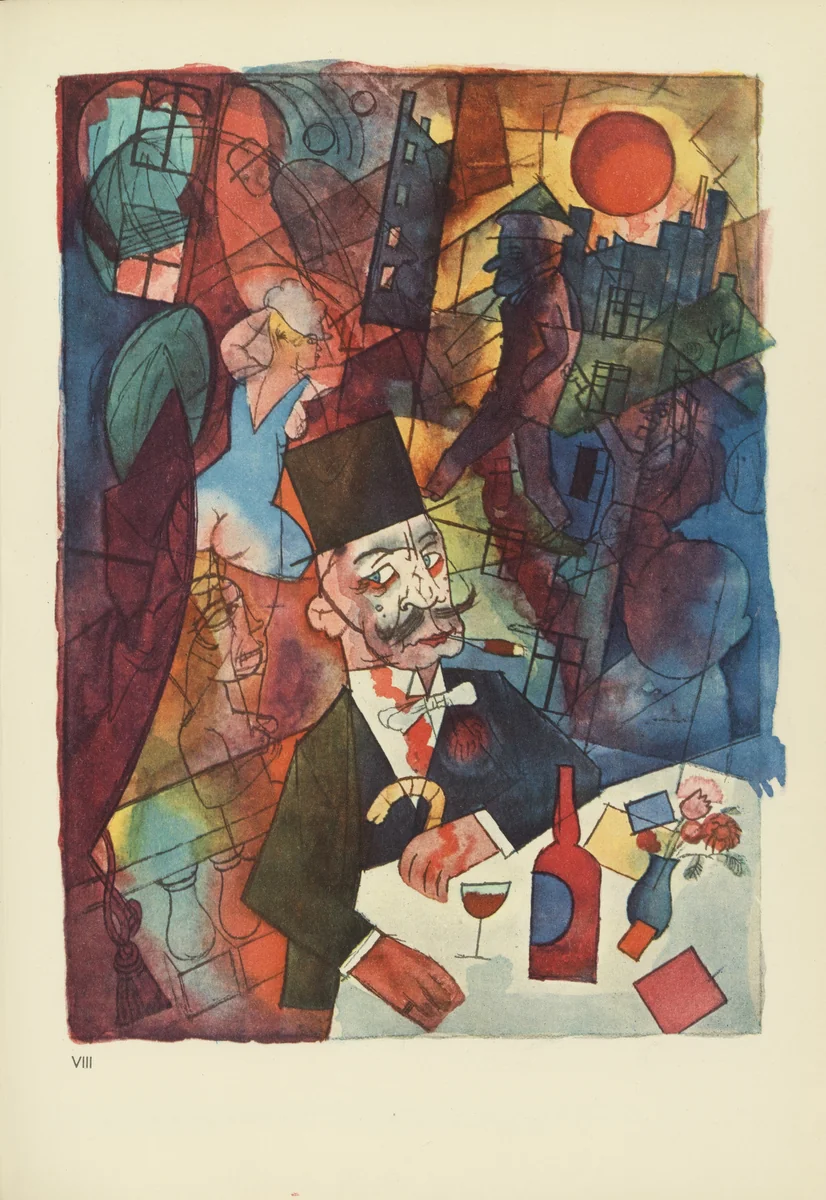 Der Mädchenhändler (plate, folio 50) from Ecce Homo by George Grosz, illustrated book, 1922