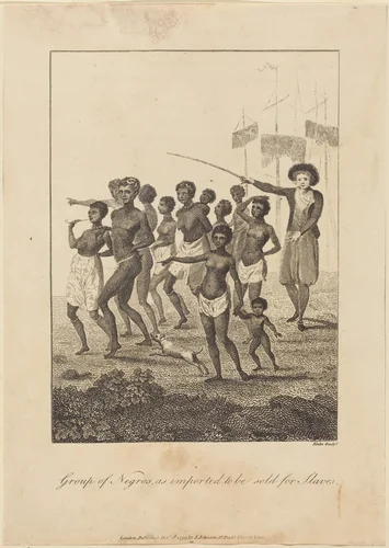Group of Negros, as imported to be sold for Slaves by William Blake; John Gabriel Stedman, print, 1793