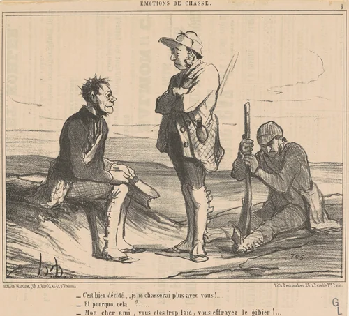 C'est bien décidé ... Je ne chasserai plus avec vous! ... by Honoré Daumier, print, 1854
