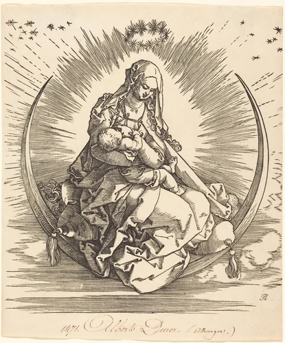 The Madonna on the Crescent by Albrecht Dürer, print, 1510-1511