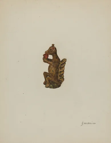 Pa. German Squirrel Figurine by Arsen Maralian, index of american design, 1935-1942