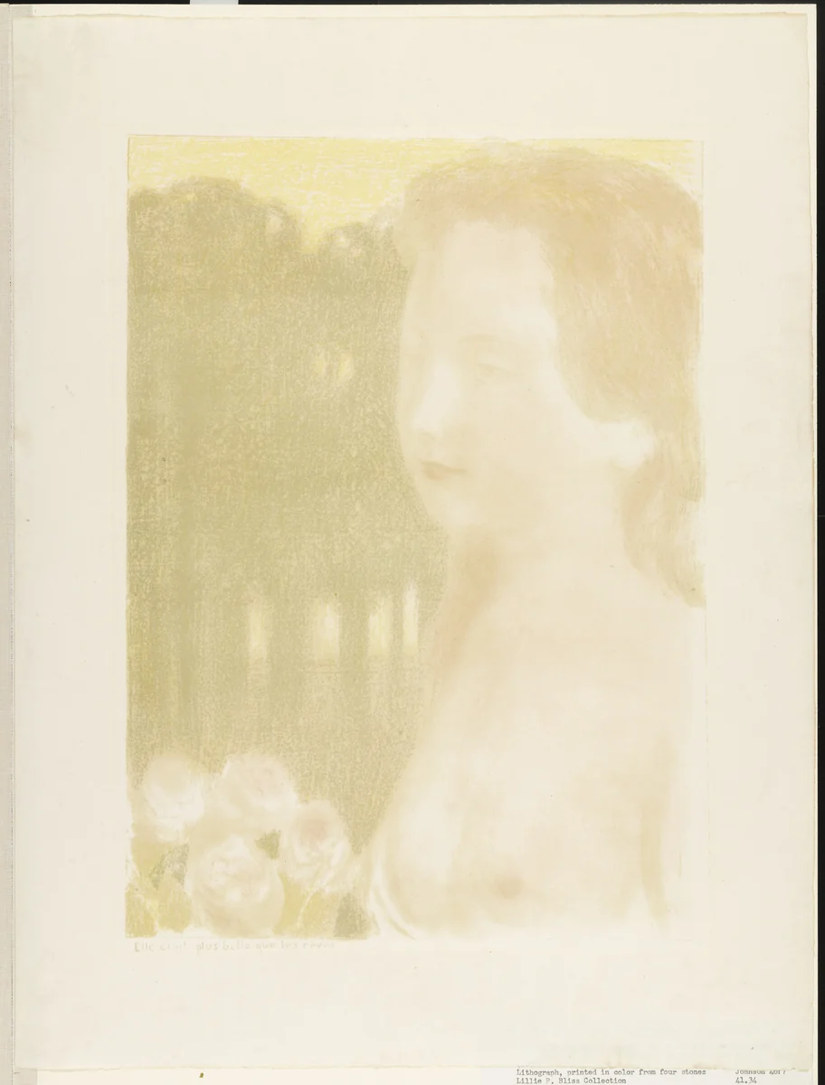 She was Fairer than a Dream ( Elle était plus belle que les rêves )(Plate VII) from the album Love ( Amour ) by Maurice Denis, print, 1892