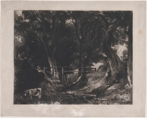 A Dell, Helmingham Park, Suffolk by David Lucas, print, 1830