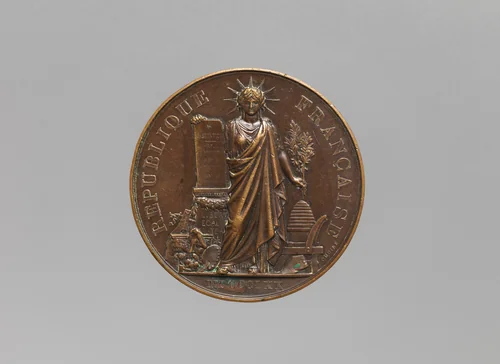 Medal Awarded to French Civilian Pigeon-Keepers (Colombiers civils) by Eugène-André Oudiné, metalwork, 1870