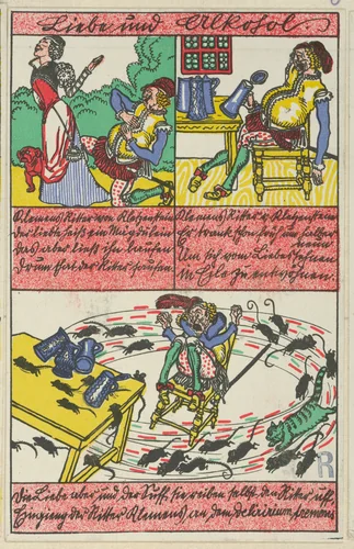 Love and Alcohol (Liebe und Alkohol) by Moriz Jung, print, 1911