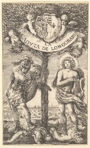Frontispiece for "The Fall of Longobardi" (La Caduta de' Longobardi) by Stefano della Bella, print, 1656