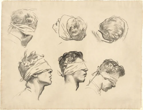 Studies for "Gassed" by John Singer Sargent, drawing, 1918-1919