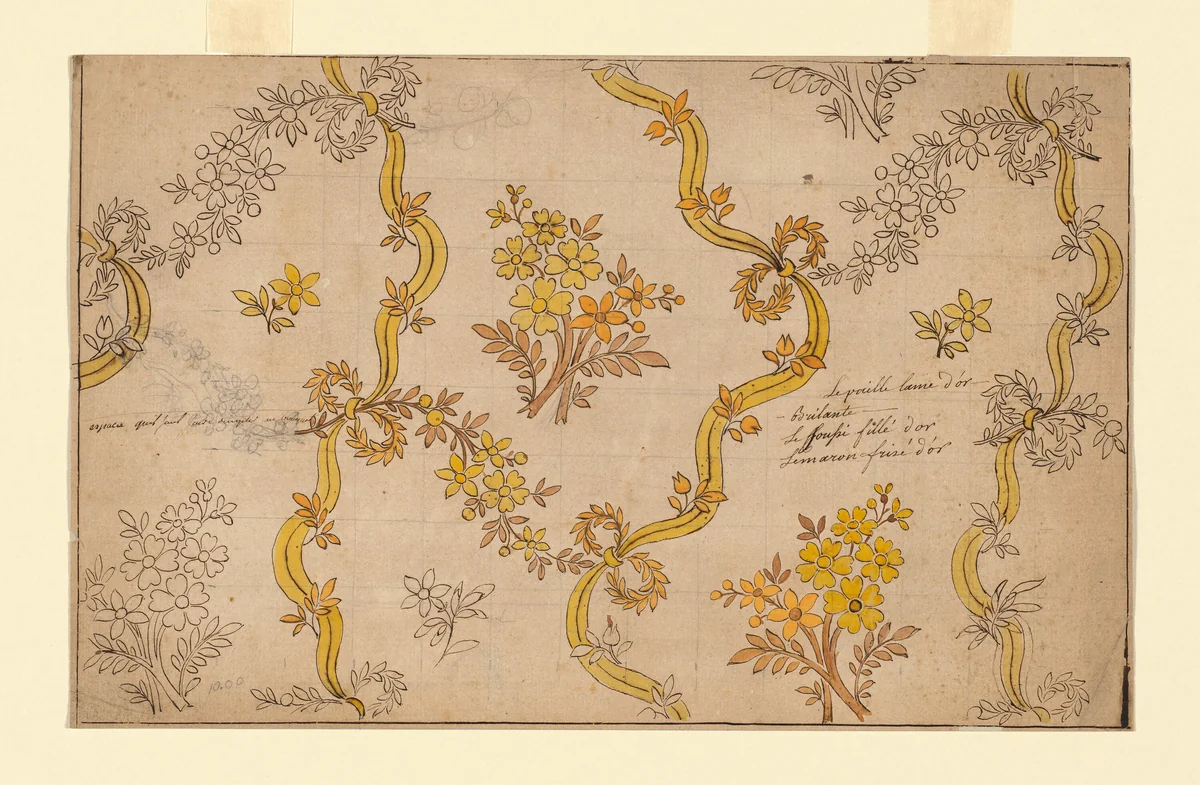 Design for an Embroidered or Woven Textile by France, textile, 1801-1900
