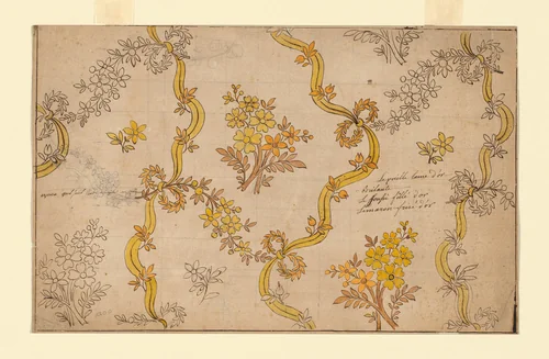 Design for an Embroidered or Woven Textile by France, textile, 1801-1900
