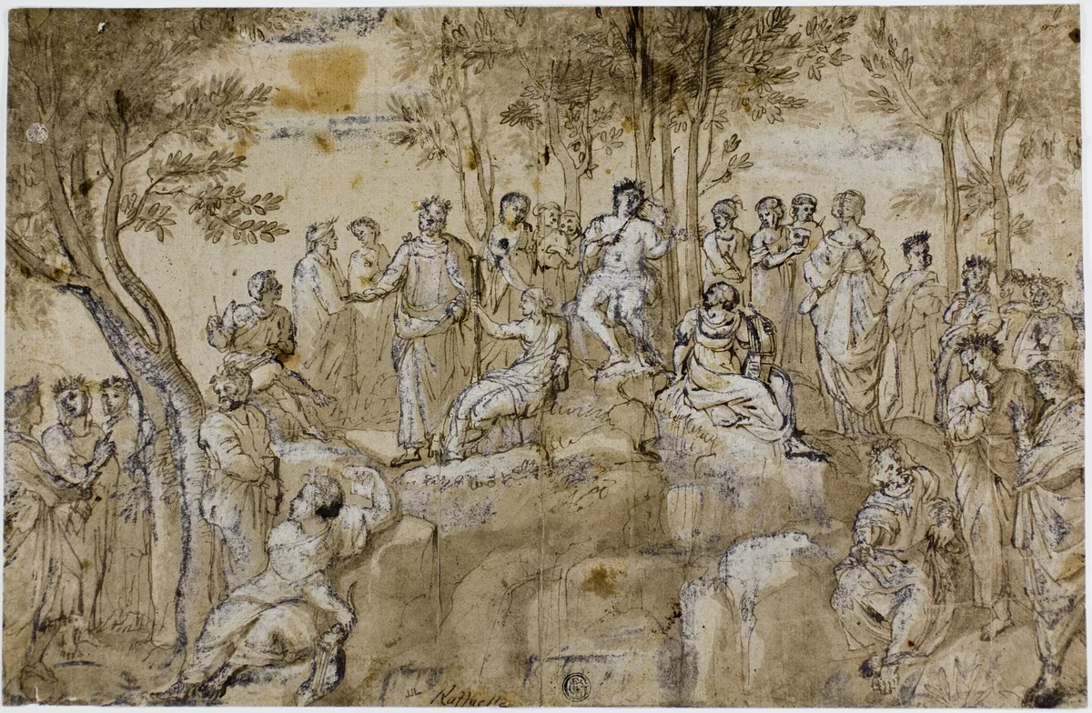 Parnassus by Raffaello Sanzio, drawing, 1600-1620