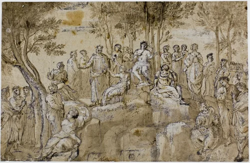Parnassus by Raffaello Sanzio, drawing, 1600-1620