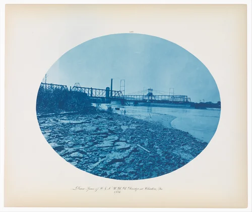 No. 199. Draw Span of Chicago & North Western Rail Road Bridge at Clinton, Iowa by Henry P. Bosse, photograph, 1885