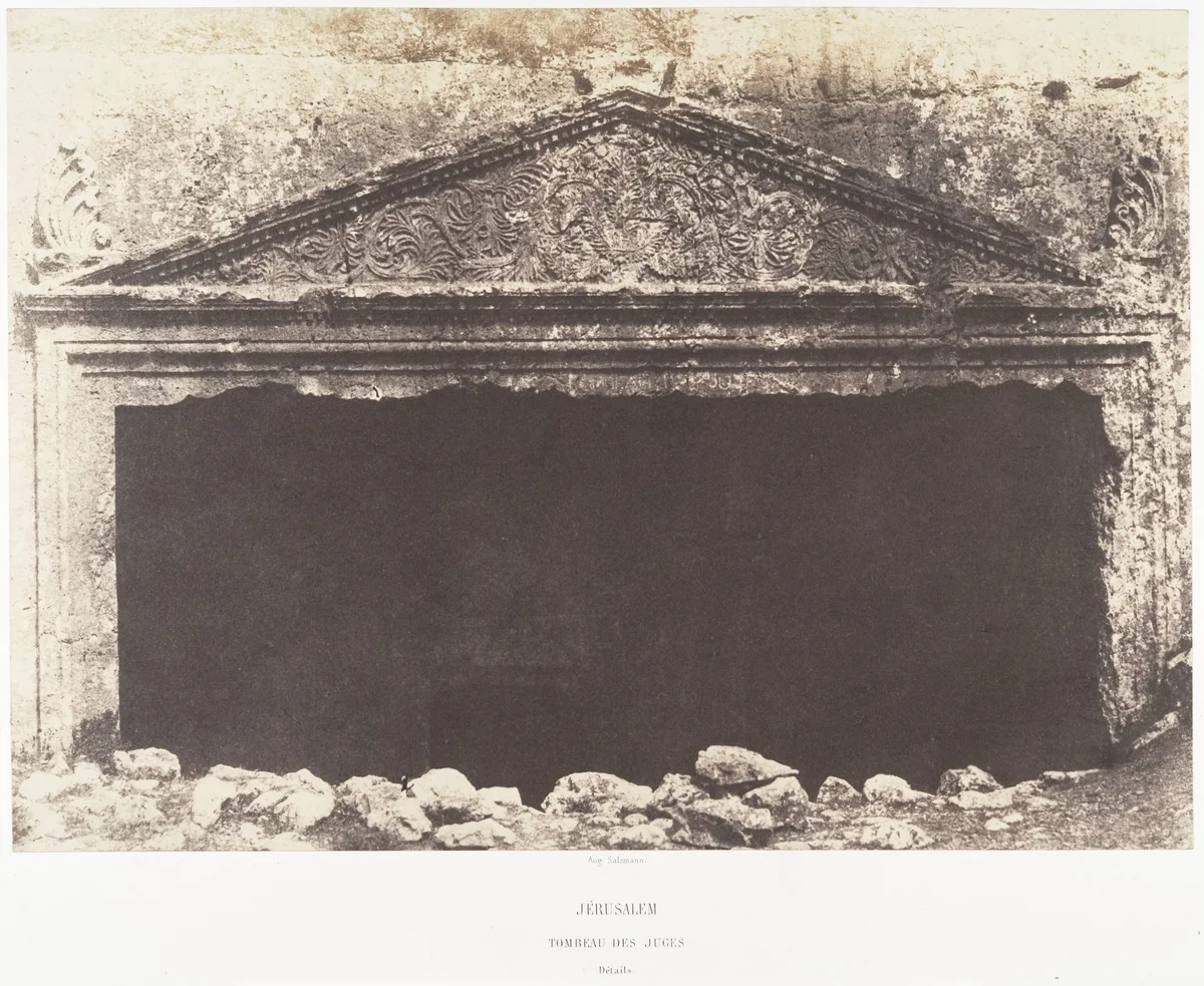 Jérusalem, Tombeau des Juges, Détails by Auguste Salzmann, photograph, 1854-1859
