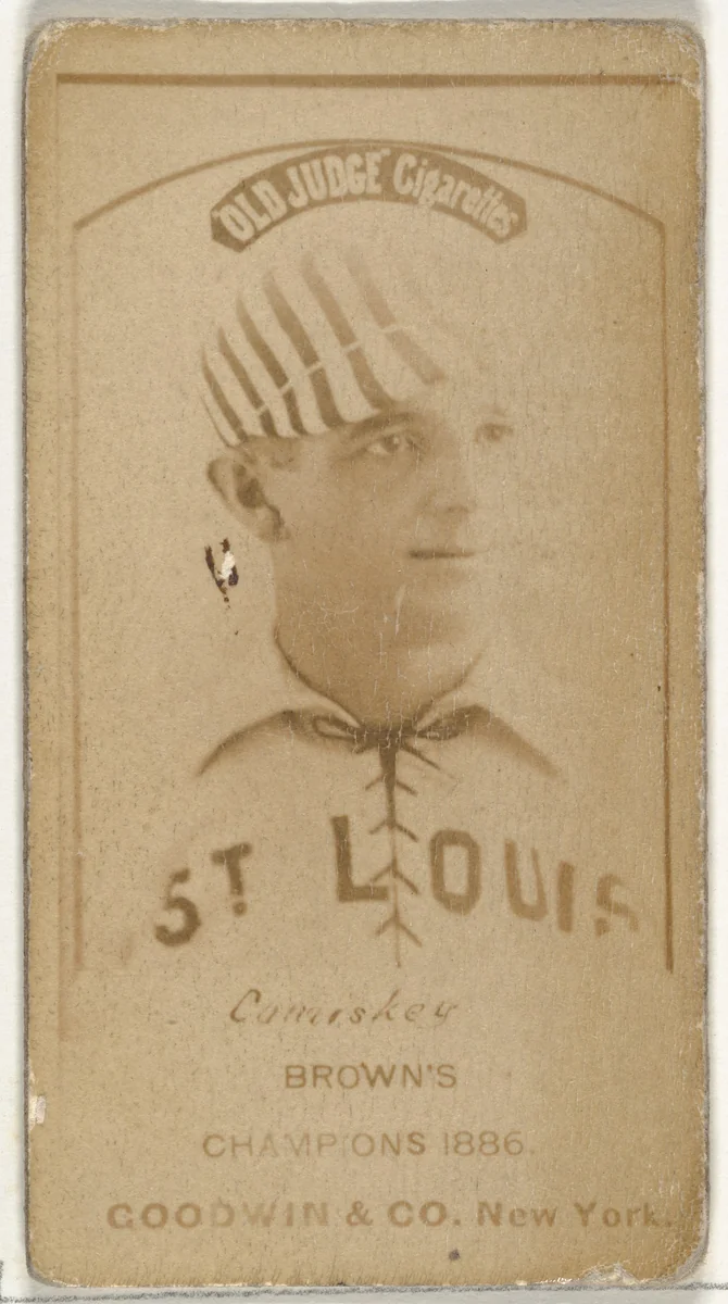 Charles Albert "The Old Roman" Comiskey, 1st Base and Manager, St. Louis Browns, from the Old Judge series (N172) for Old Judge Cigarettes by Goodwin & Company, photograph, 1886